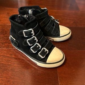 Gil’s ash sneaker worn with plenty  more life to go